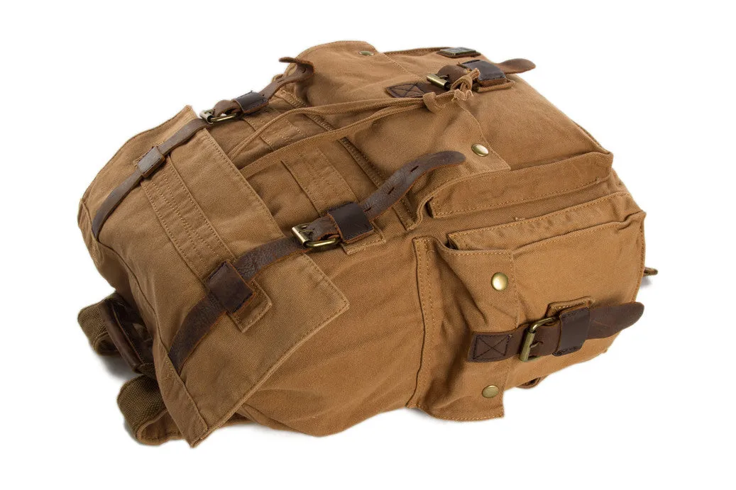 Wholesale High Quality Canvas Backpack, Shoulder Backpack, Canvas Leather Backpack
