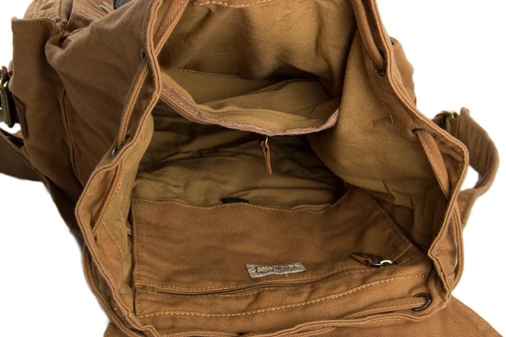 Wholesale High Quality Canvas Backpack, Shoulder Backpack, Canvas Leather Backpack