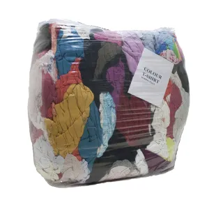 Wiping Rags - Coloured T-Shirt Wipers - 25lb / Bag - 1 Bag