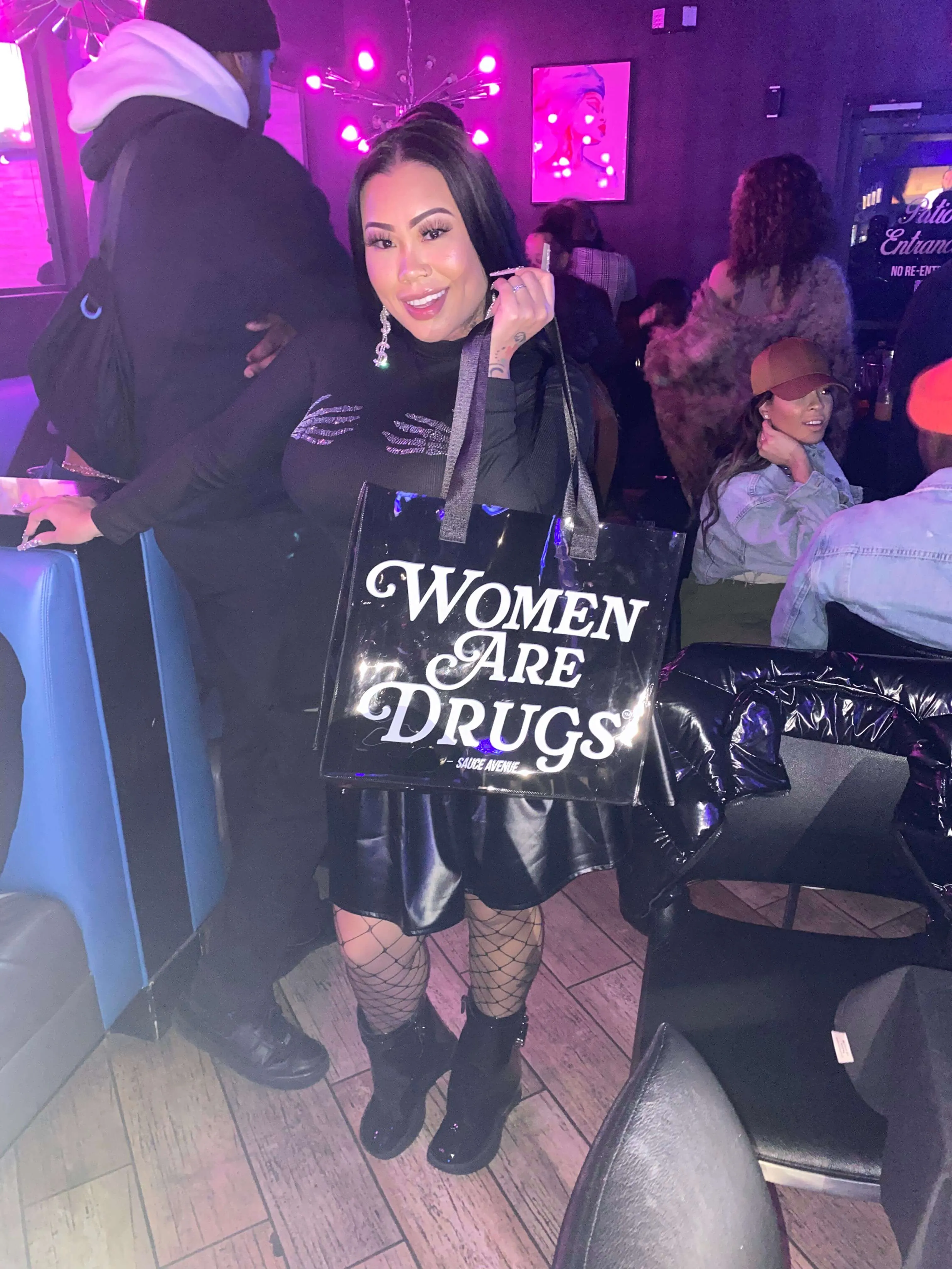 Women Are Drugs® | Semi-Clear Black Tote Bag