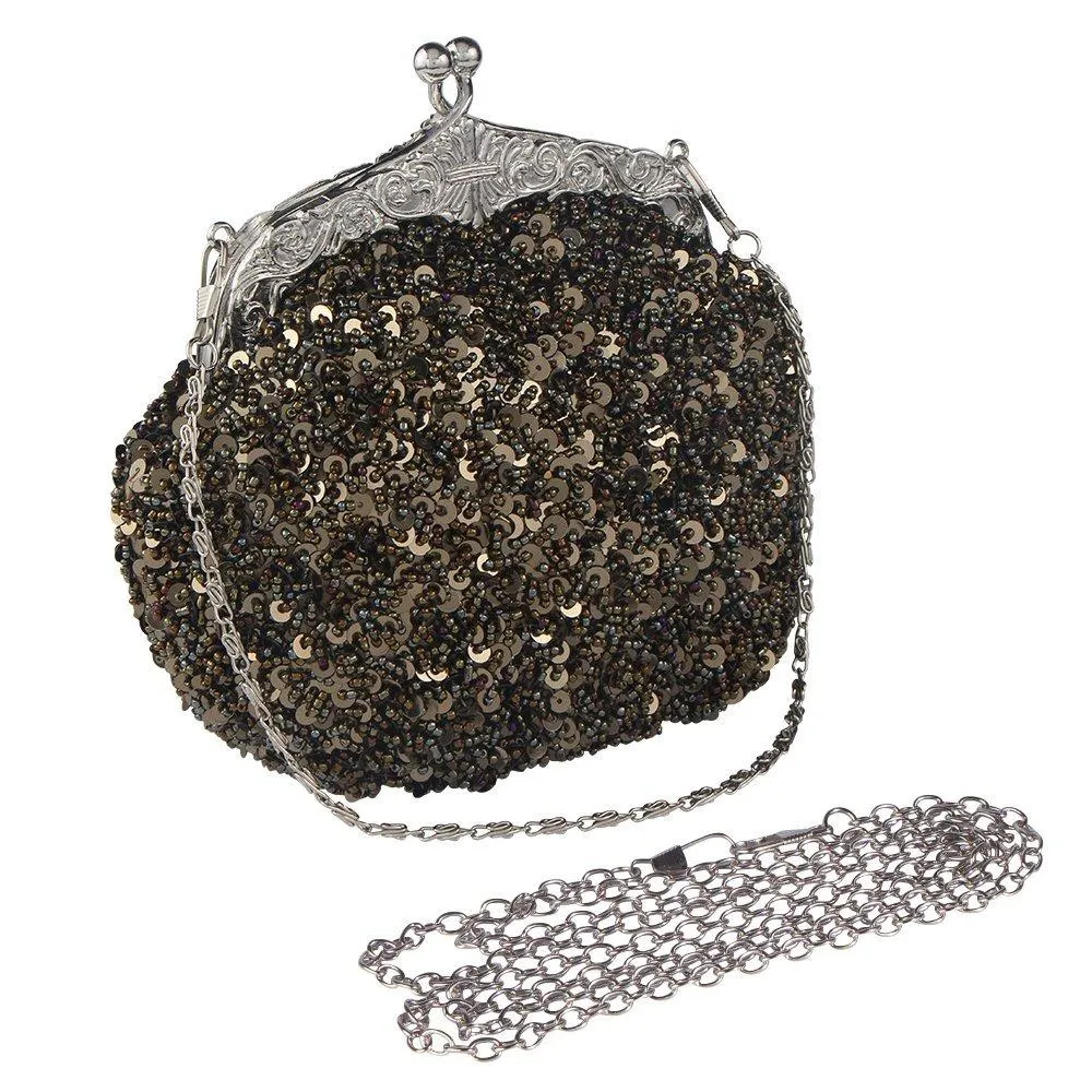 Women's Sequin Clutch Evening Bags Flapper Purse|JaosWish