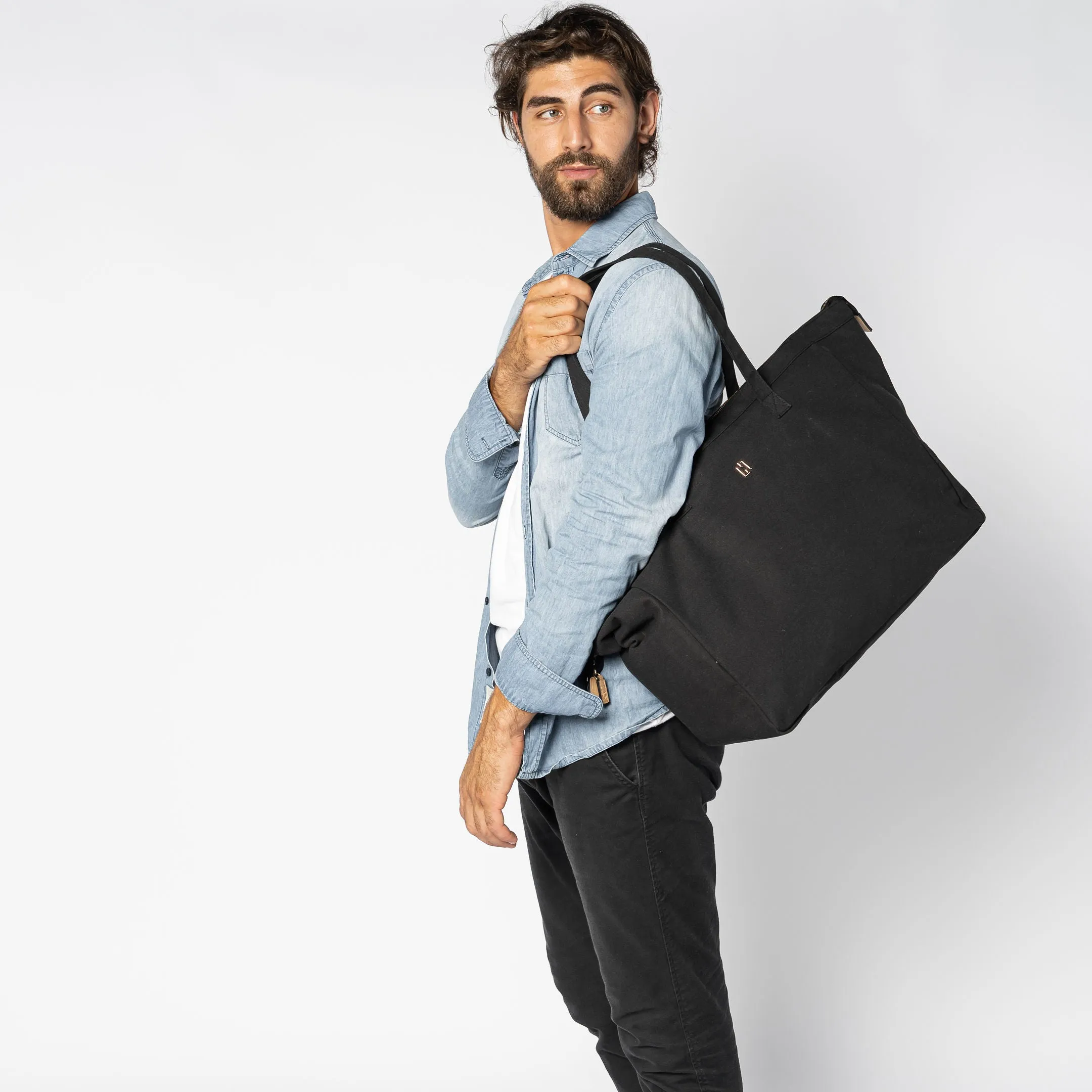 Woollahra Reversible Gym Bag - Black/Sand