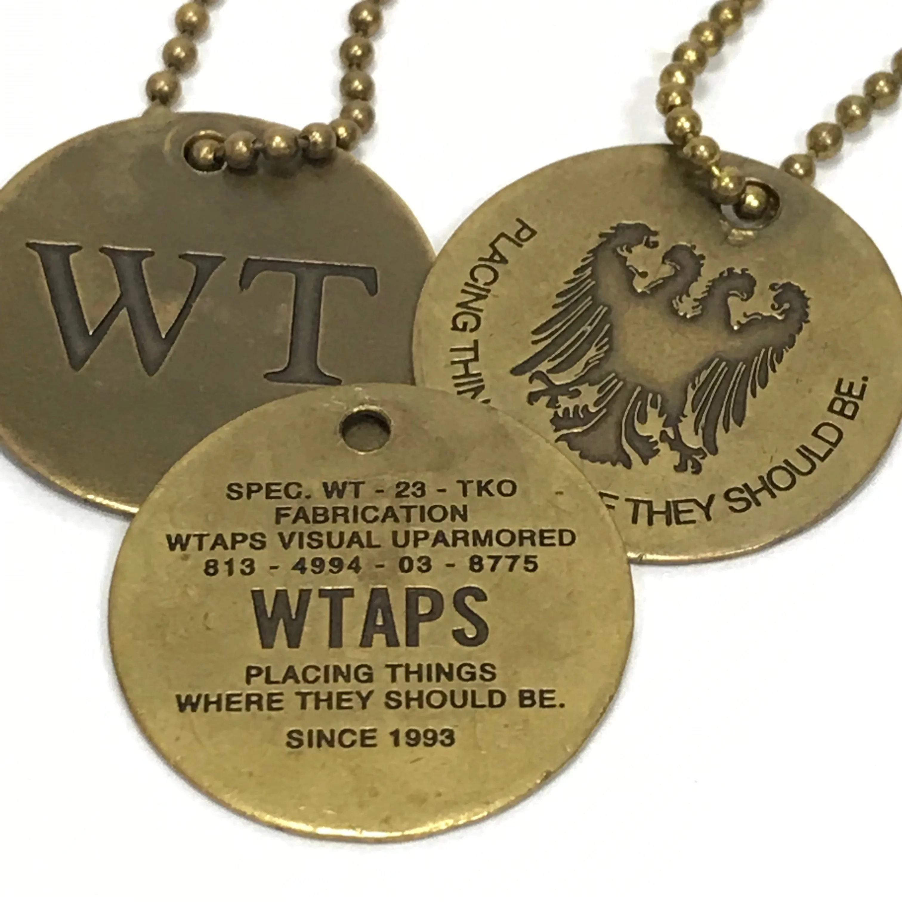 WTAPS WHO DARES WINS BRASS KEYCHAIN SET
