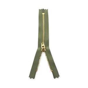 YKK metal Gold C/END Zip Olive