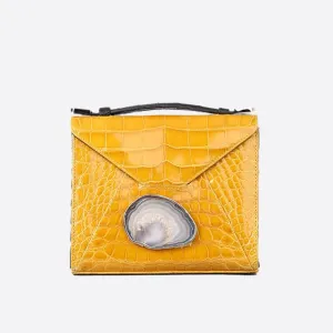 ZAIN YELLOW CROCODILE BAG
