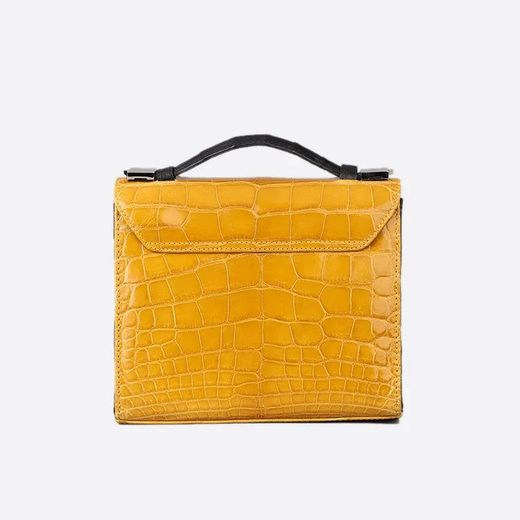 ZAIN YELLOW CROCODILE BAG