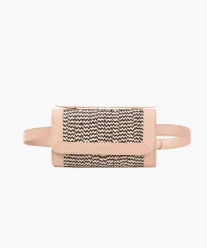 Zenú Belt Bag in Raffia and Leather
